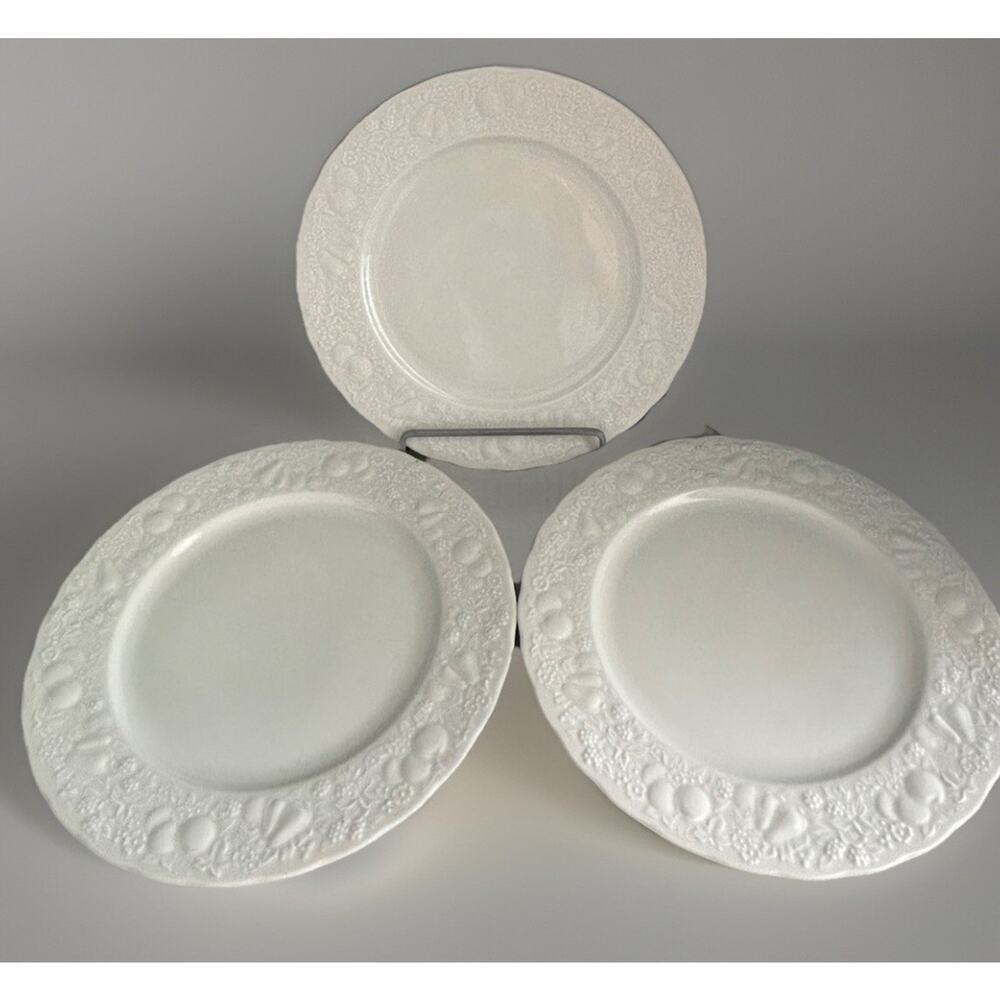 (3) Harmony House 10” Dinner Plates "BOUNTY" Fine China 3516 Japan Vintage Fruit